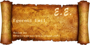 Egeresi Emil névjegykártya