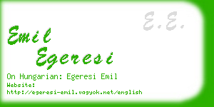 emil egeresi business card